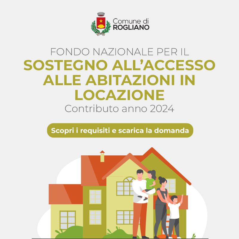 FONDO NAZIONALE PER IL SOSTEGNO ALL’ACCESSO ALLE ABITAZIONI IN LOCAZIONE CONTRIBUTO PER L’ANNO 2024